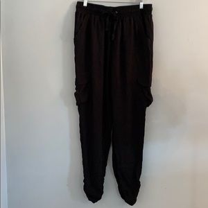 Black stretch waist pants